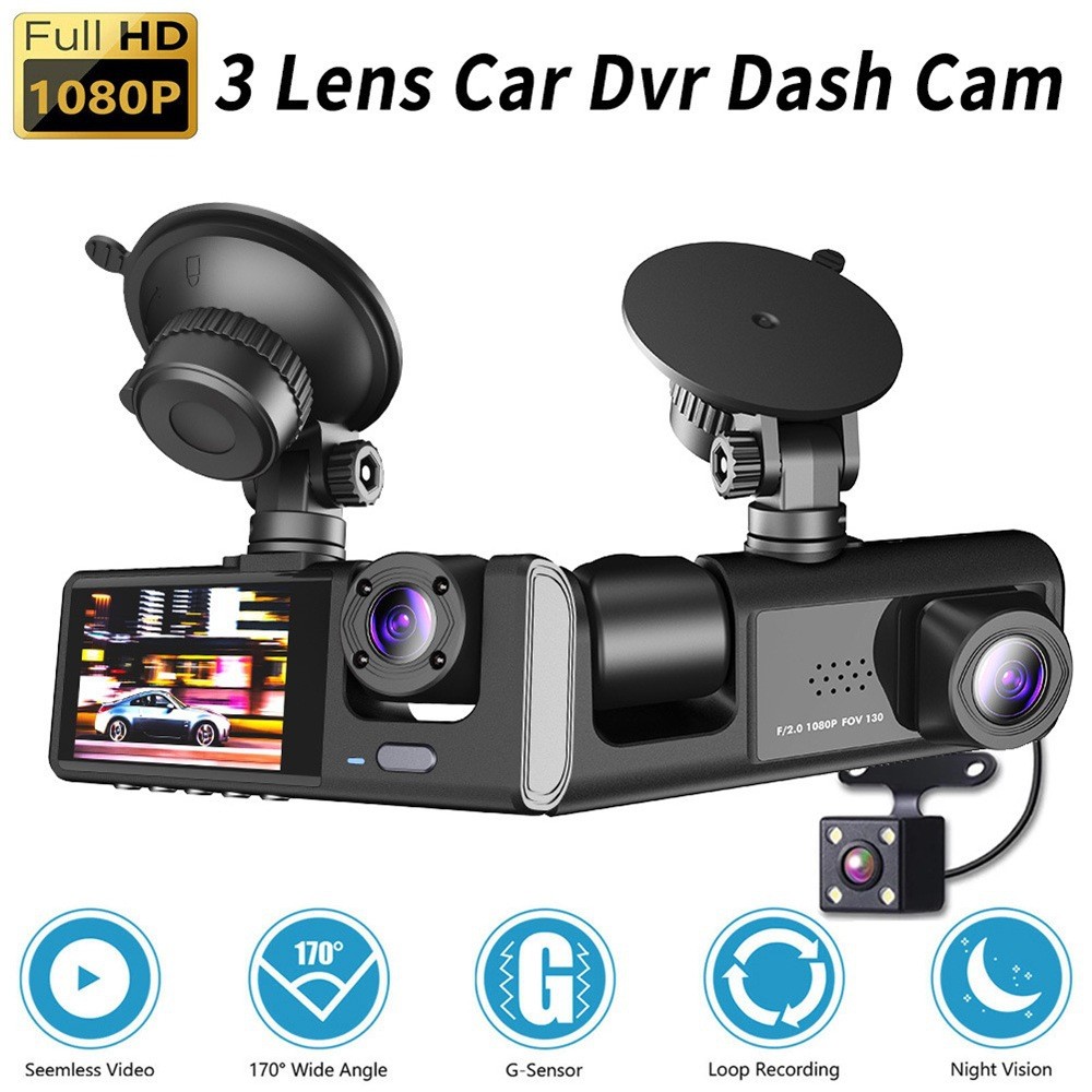 Dash Cam Front and Rear Inside 1080P Dash Camera 2 Channel WiFi Car Camera Night Vision Driving Video Recorder  G-Sensor