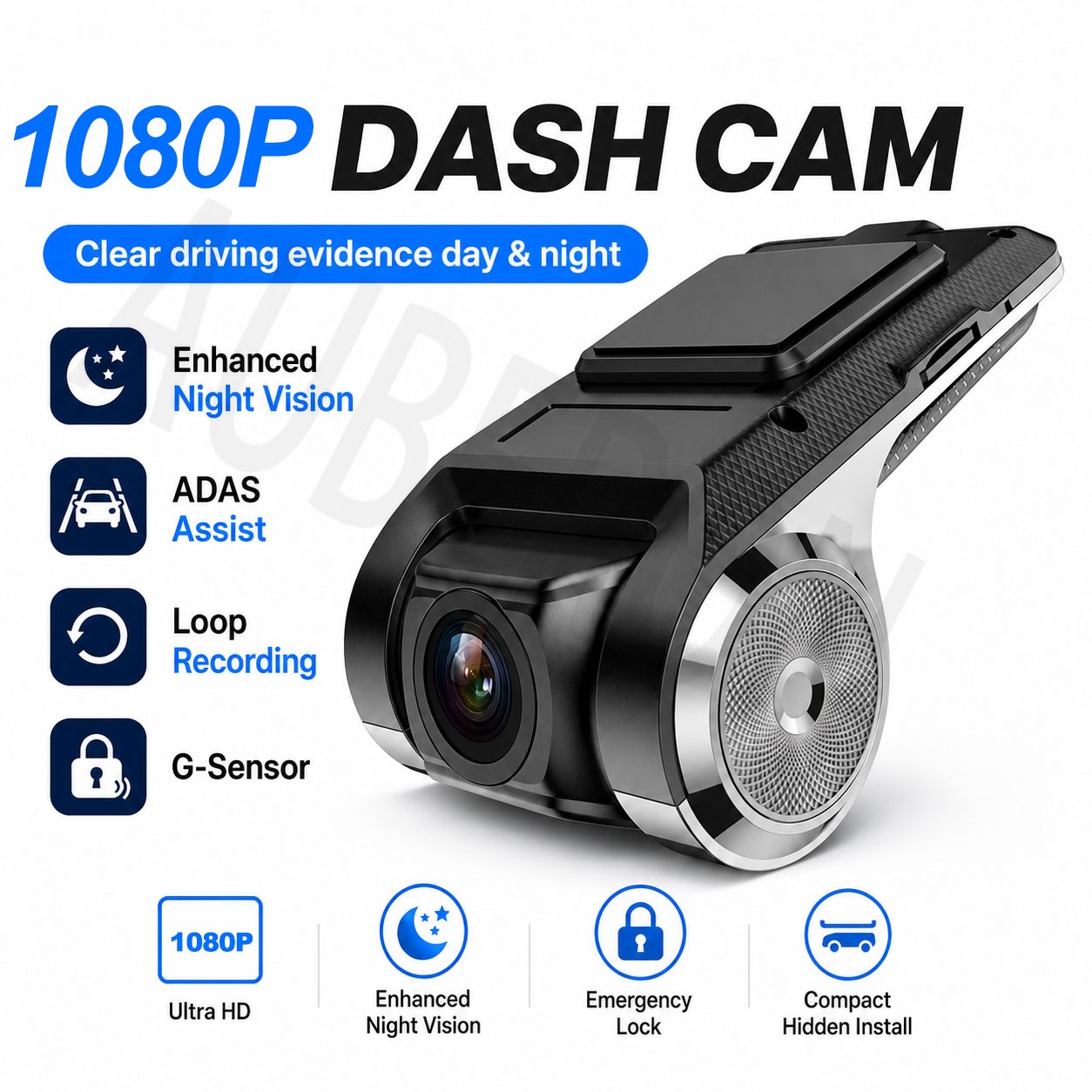 1080P Car DVR Dash Cam Full HD 1080P Android Player ADAS LDWS Navigation Unit Auto Audio Voice Alarm Video Recording Night Version