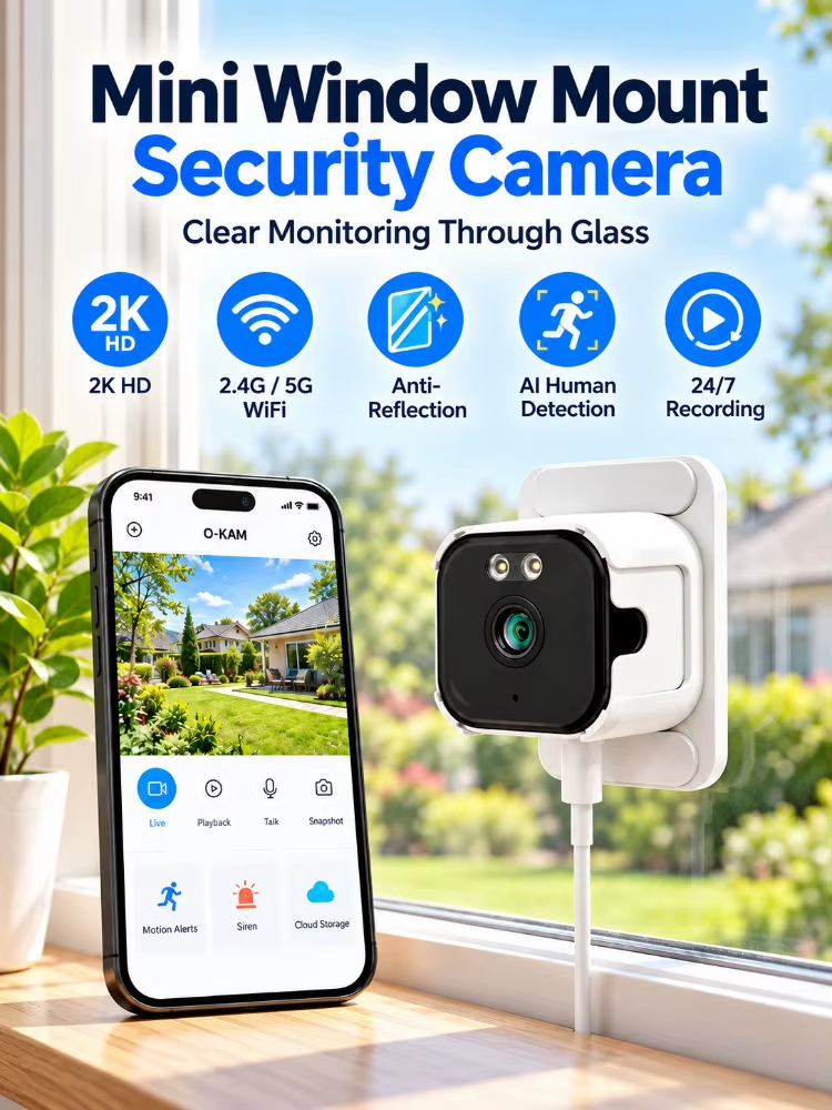 2K HD WiFi Camera Indoor Smart Window Color Night Vision Auto Tracking Motion Detection CCTV Home Security Surveillance Cameras